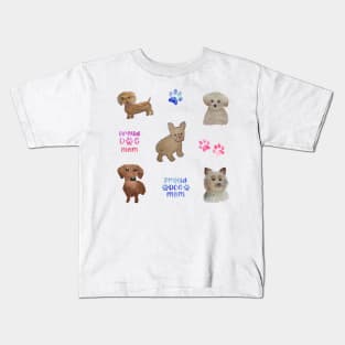 Watercolor cute dogs stickers set puppy puppies watercolour Kids T-Shirt